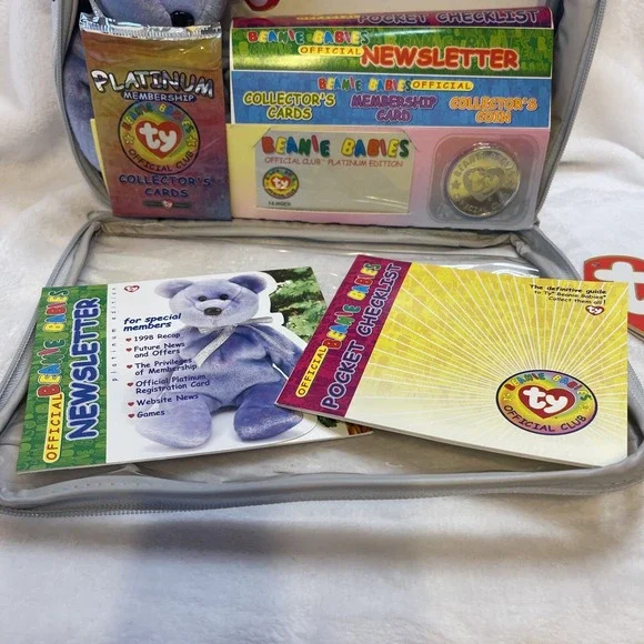 Vintage OPENED TY Beanie Babies‎ Membership Official Club Kit with Bear & Coin
